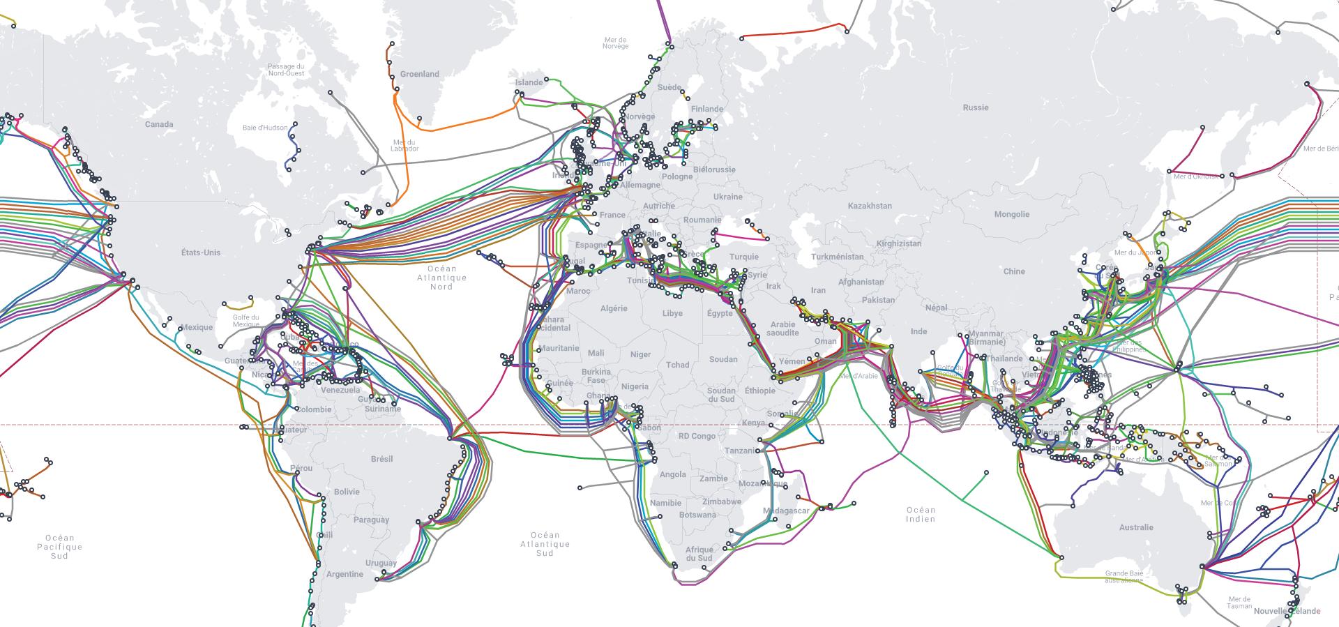Carte des câbles sous-marins
